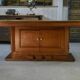 Solid oak table with central pedestal base and storage, Charles Dudouyt, 1950s