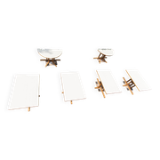 Rare set de 6 tables Baumann 1990, 80x120 et demi lune 120cm