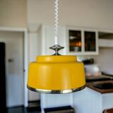 Lampe de cuisine rétractable en métal jaune moderne du milieu du siècle