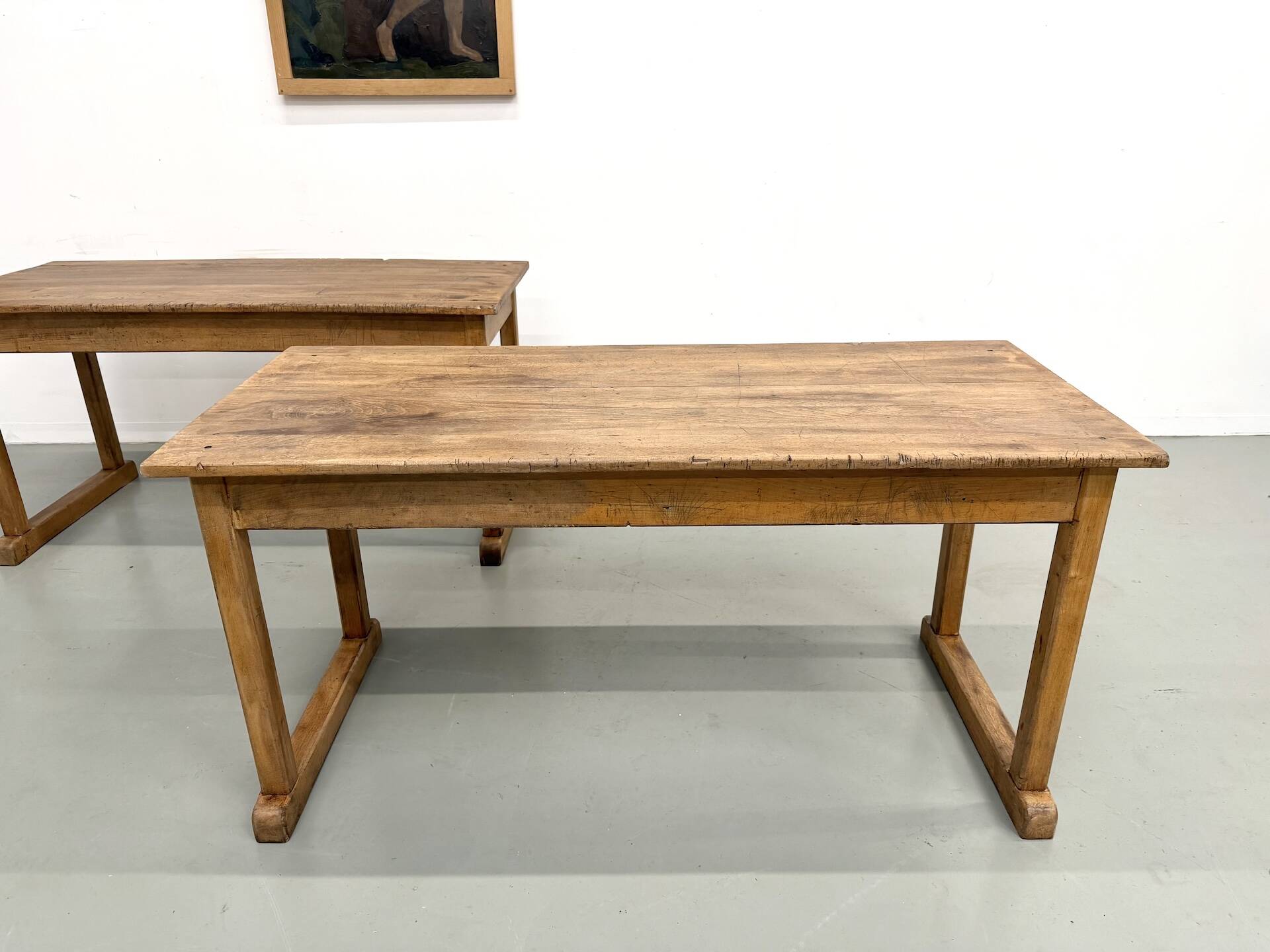 Pair of Vintage Community Tables in Solid Beech