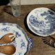 Small deep Gien earthenware plate with blue landscape motif D21.5