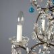 Pair of antique chandeliers in burnished iron and glass, 6 lights, Italy, 19th century.
