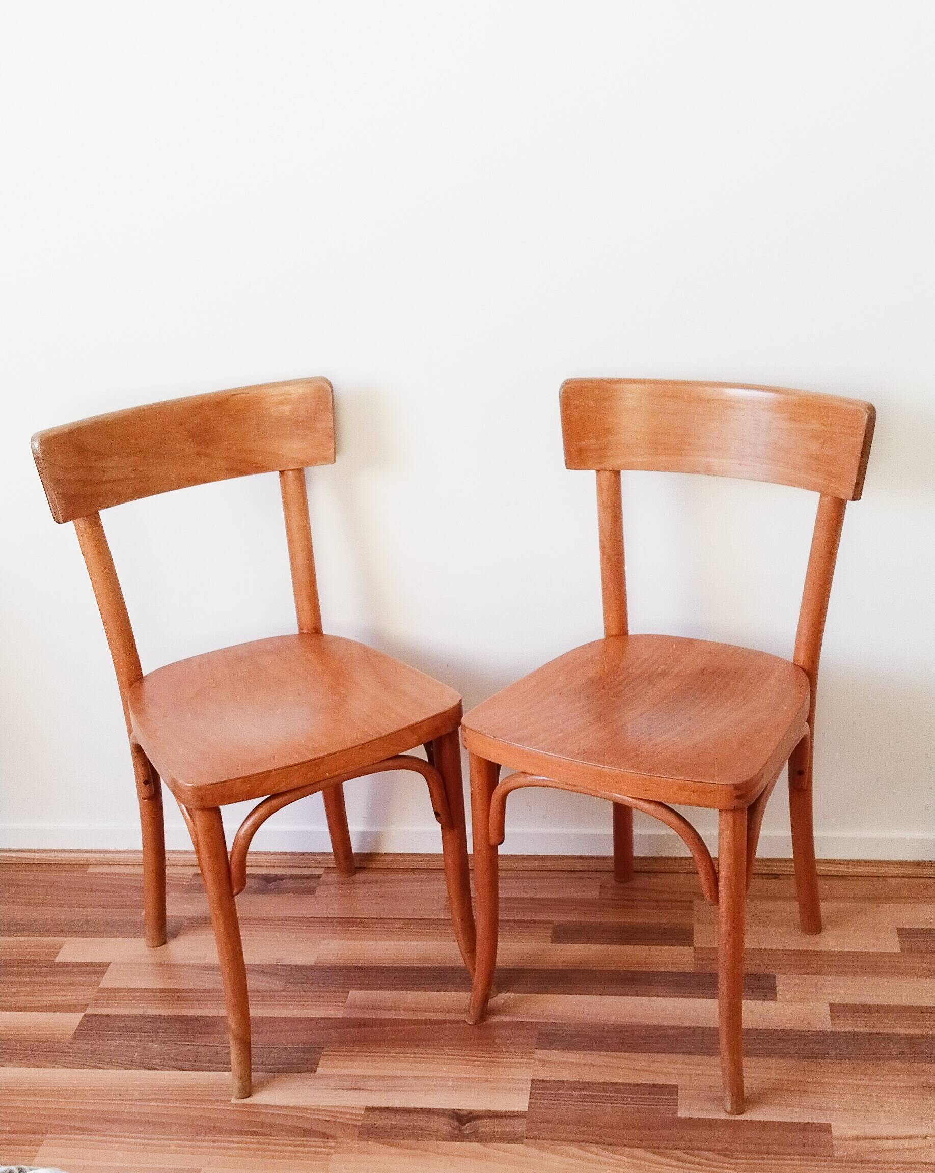 Scandinavian bistro chairs in turned wood, Baumann style