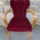 Pair of vintage studded velvet bridge chairs, 1950s
