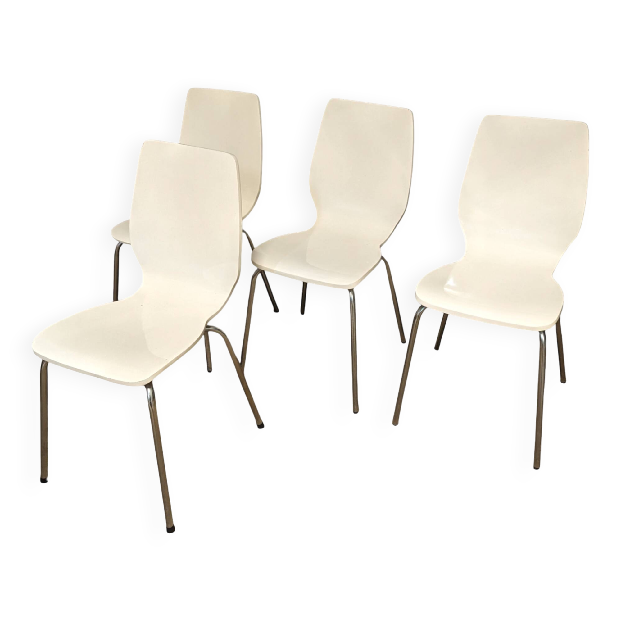 4 chaises blanches