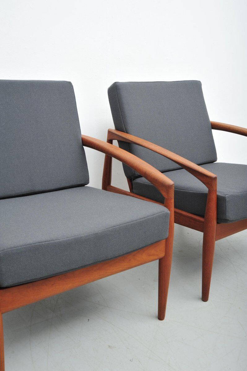 2x Model 121 Paper Knife armchairs by Kai Kristiansen for Magnus Olsen