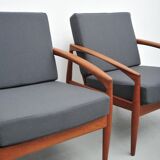 2x Model 121 Paper Knife armchairs by Kai Kristiansen for Magnus Olsen