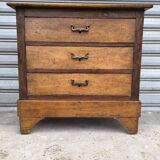 Rustic chest of drawers in solid oak 1950