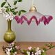 Vintage lace lampshade pendant light in pink frosted glass