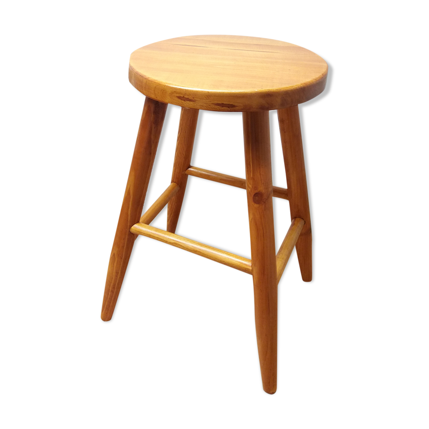Light wood tabouret 70s