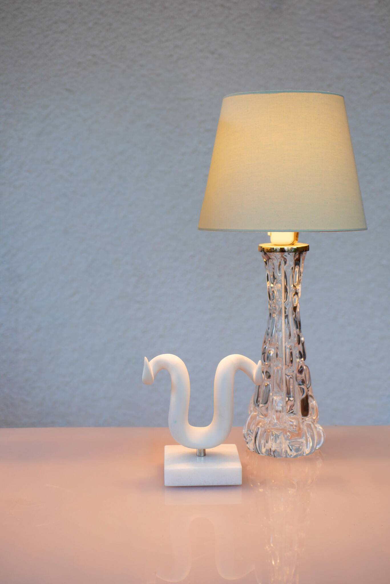 Carl Fagerlund Crystal Glass Table Lamps. Orrefors, Sweden