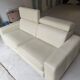 Rochebobois ivory leather sofa