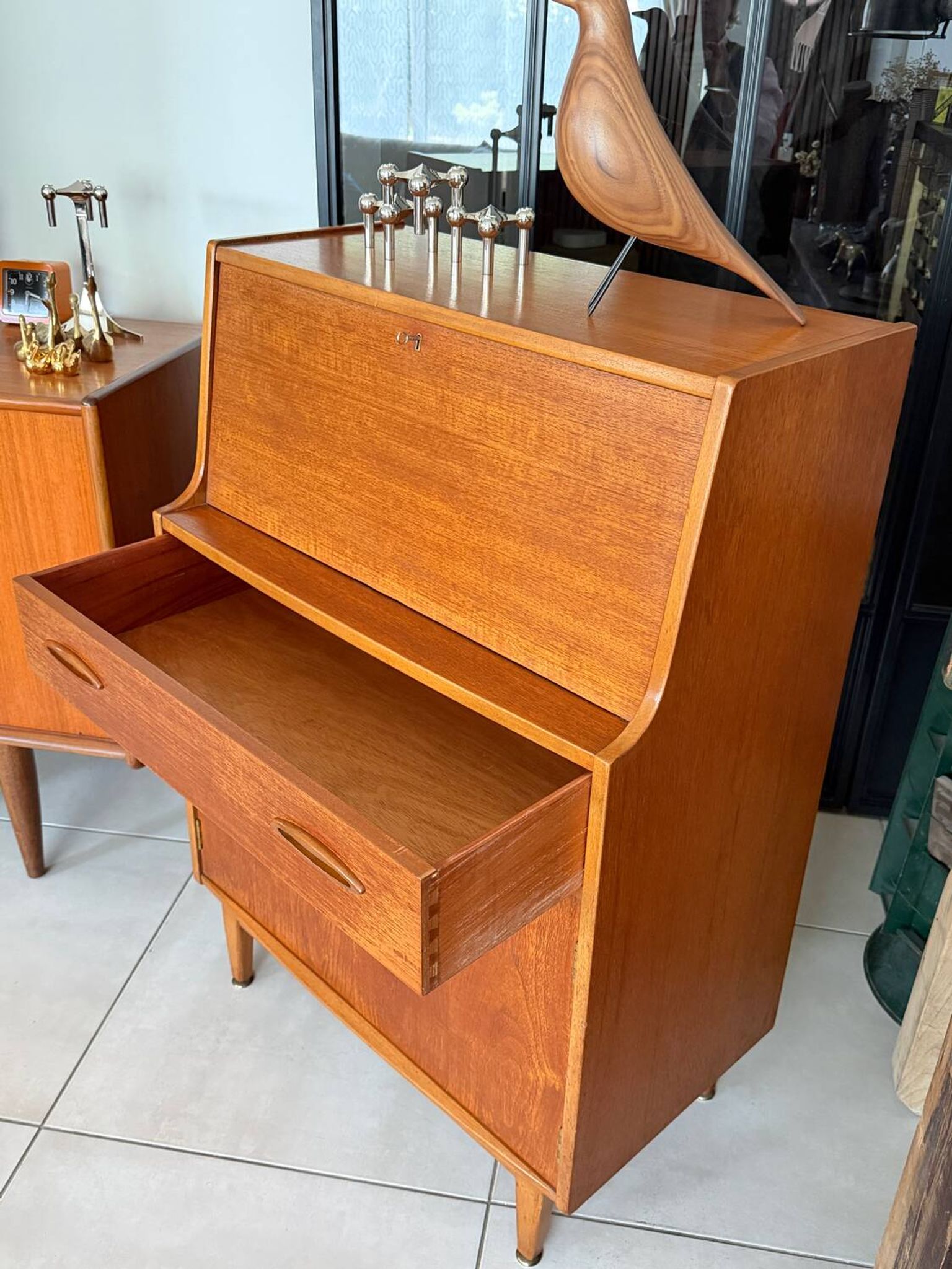 Vintage Jentique teak secretary desk