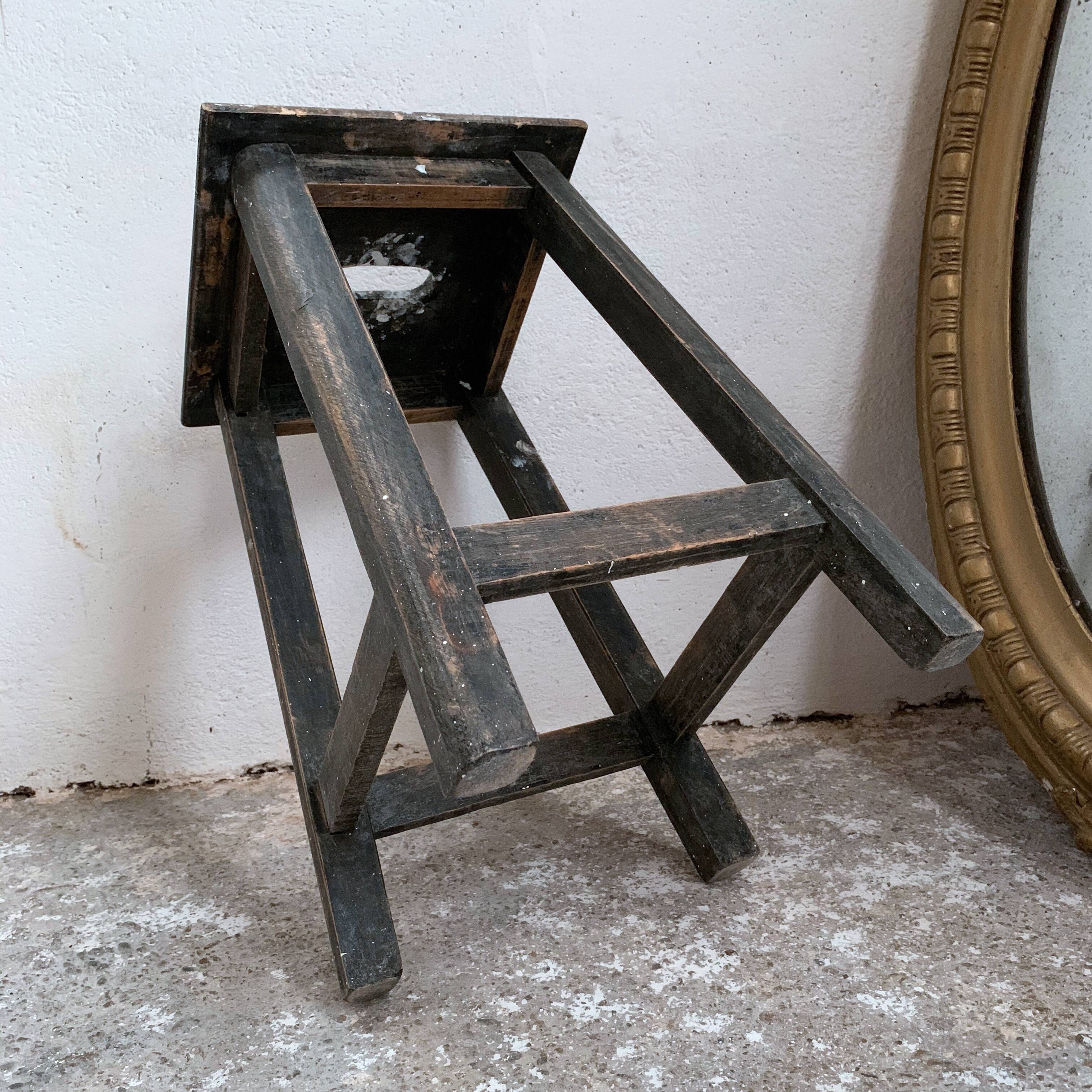 Wooden workshop stool