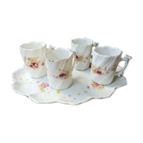 Tray and 4 small porcelain cups around 1900