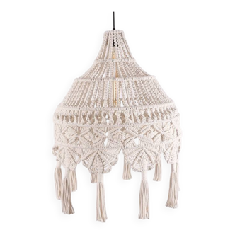 Macrame Pendant Light,Bohemian Hanging Lamp, Wicker Lamp,Light Fixture