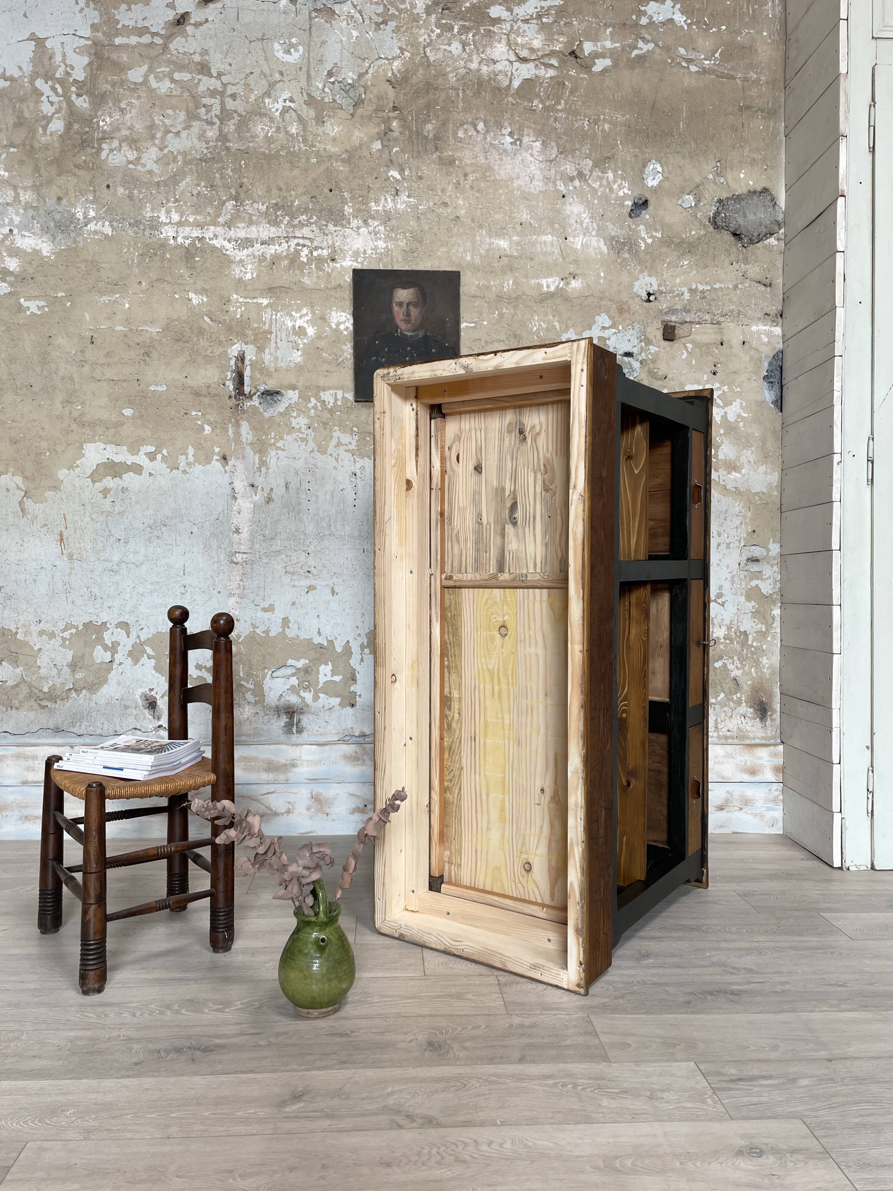 Solid wood box counter.