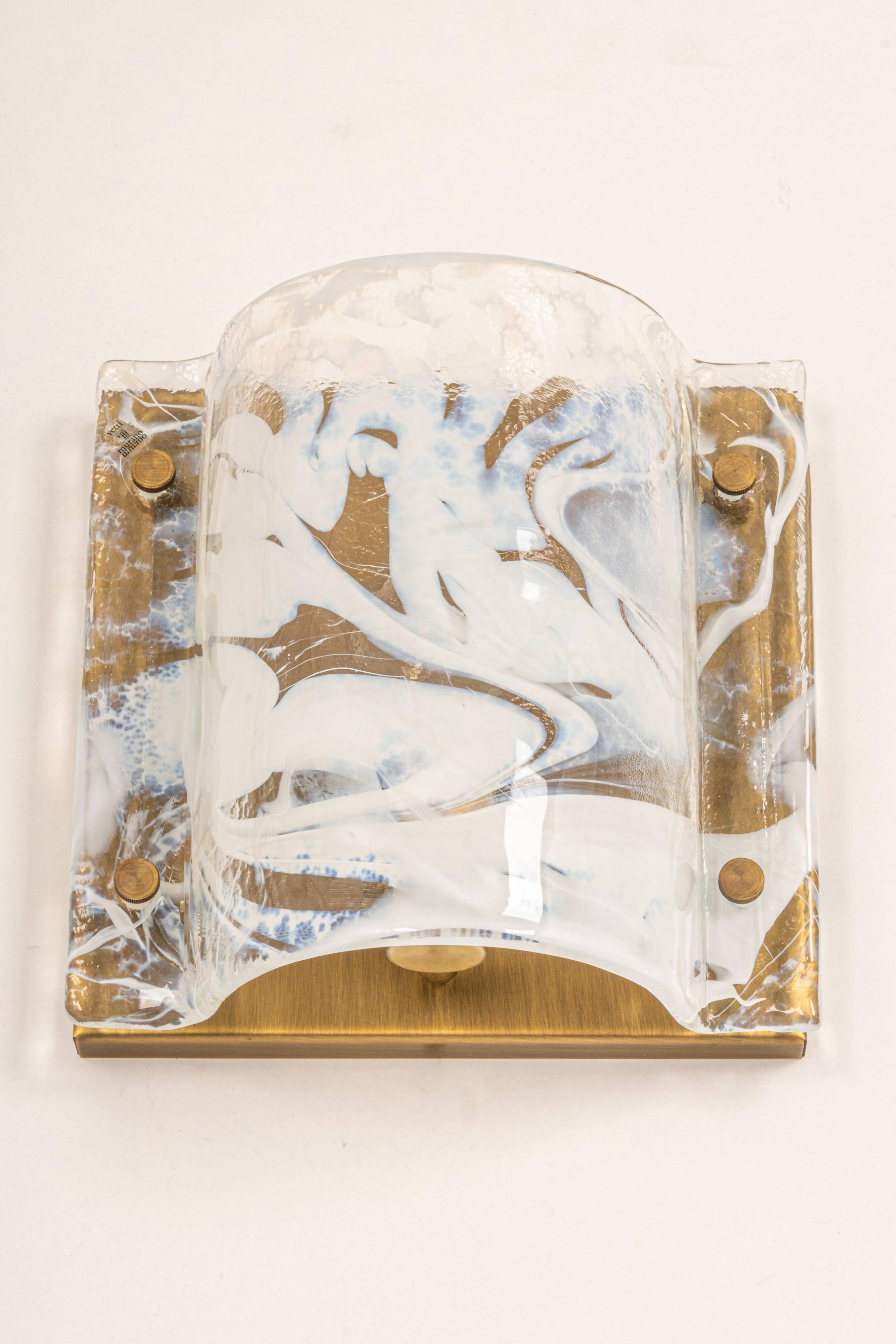 Murano Glass Wall Light by Hillebrand, Germany, 1970s