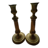 Set of 2 brass candle holders