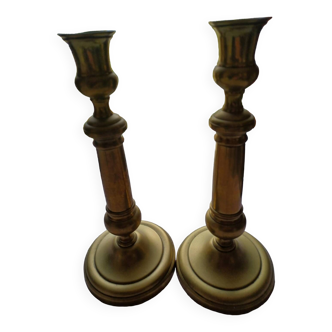 Set of 2 brass candle holders