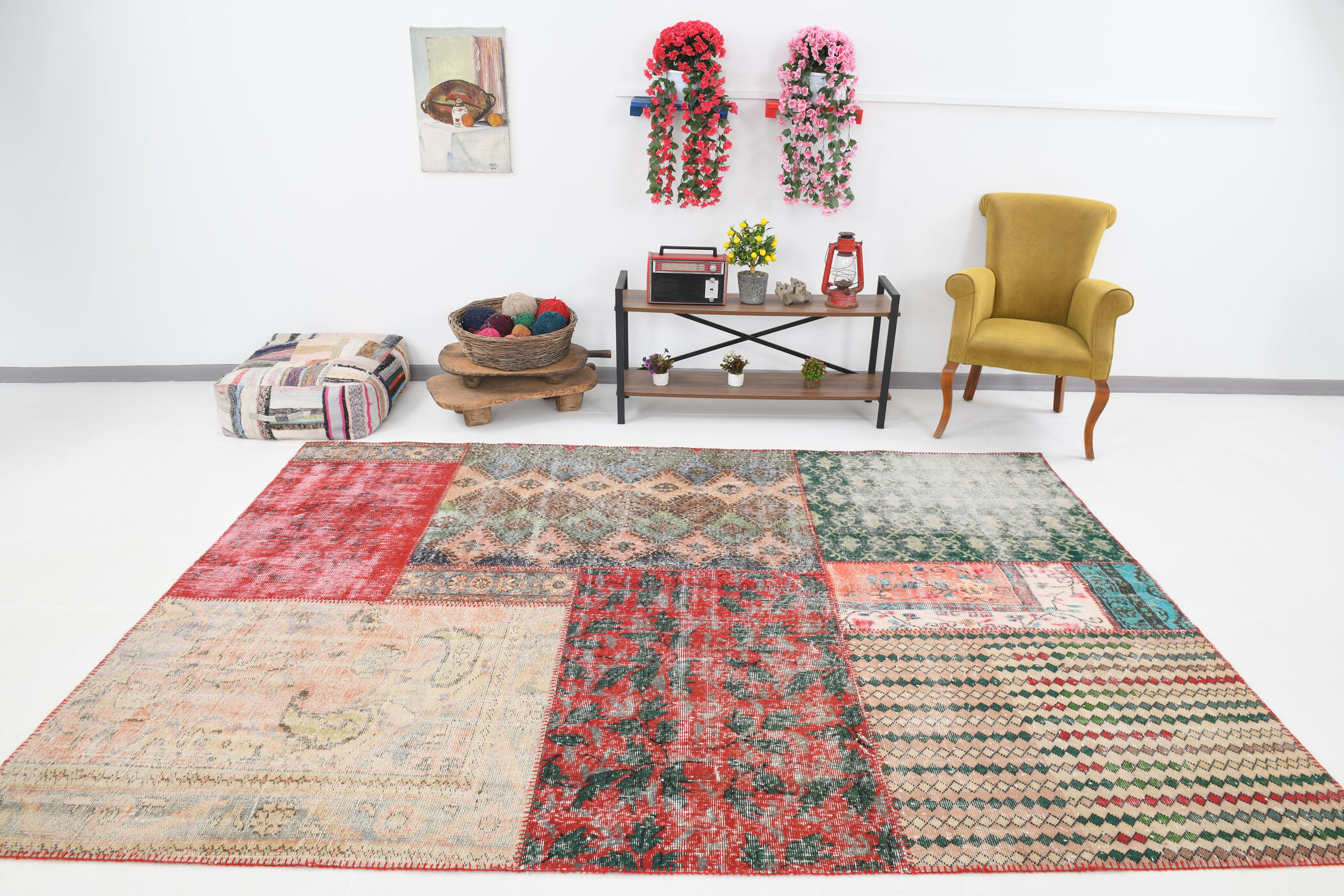 Distressed turkish rug 302x215cm