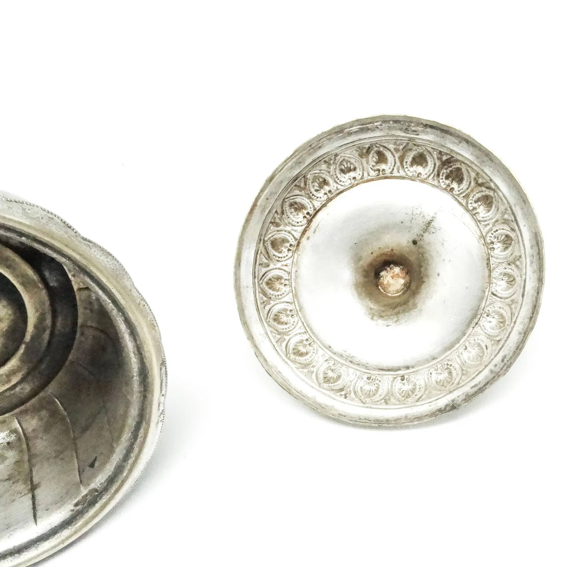 Sugar bowl, eclecticism, silver-plated brass, WMF, Germany, early 20th century