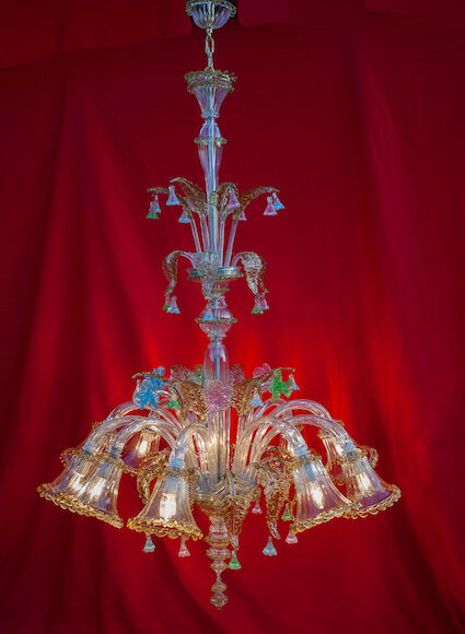 Murano glass chandelier circa 1980