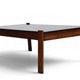 Percival Lafer coffee table in exotic wood and smoked glass – Brazil, 1970