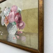 Still life with roses, old watercolour.