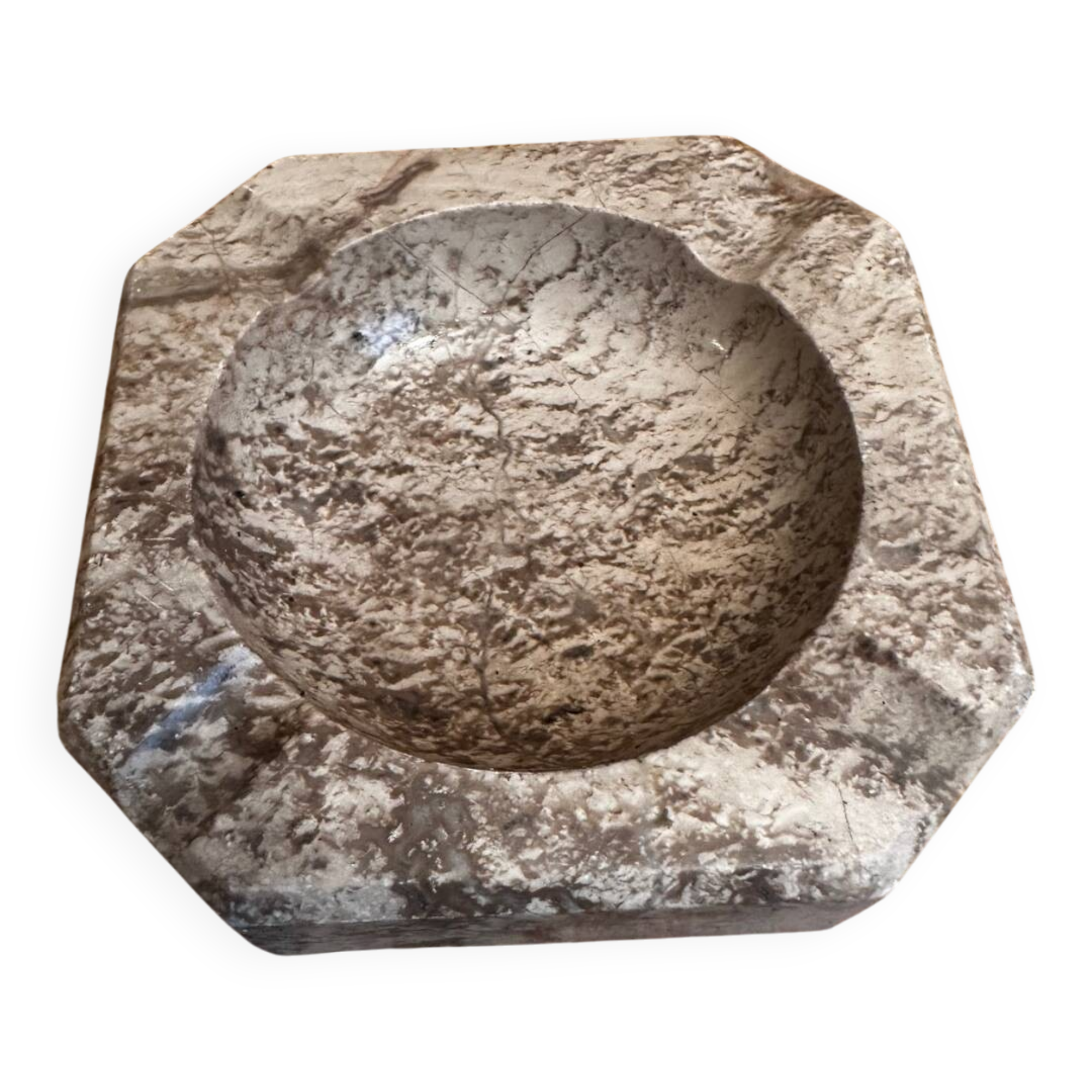 Ashtray, grey-beige marble catchall.