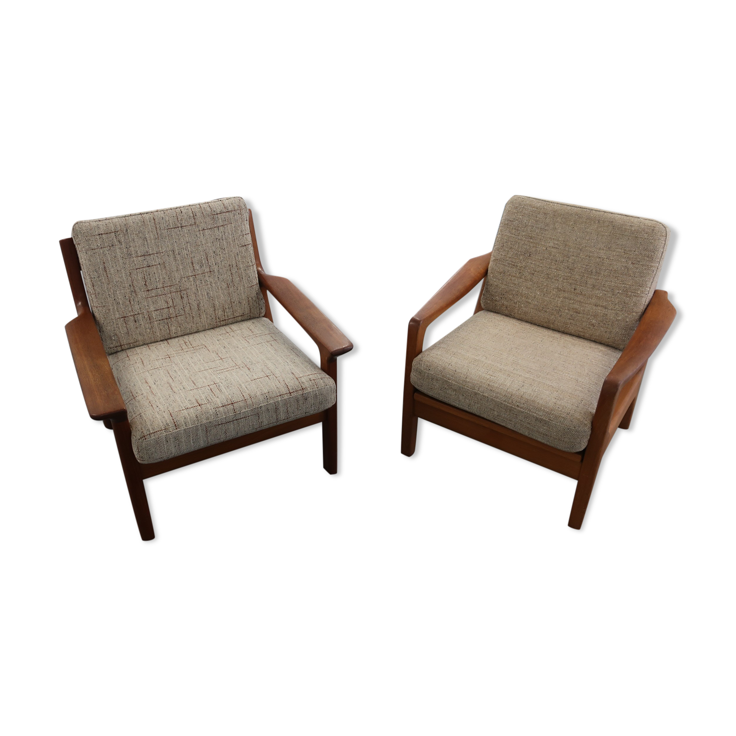 Pair of danish armchairs from the 60s in teak