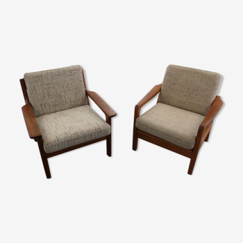 Pair of danish armchairs from the 60s in teak