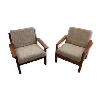 Pair of danish armchairs from the 60s in teak