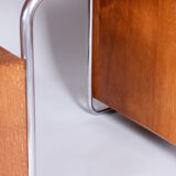 Bauhaus Restored Writing Desk Made in 1930s by Robert Slezak, Czechia, Beech Plywood, High Gloss