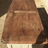 Louis XV style chest of drawers, patinated and waxed, natural wood top