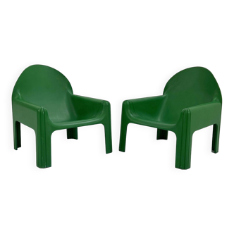 Pair of Green Armchairs Model 4894 by Gae Aulenti for Kartell, 1970