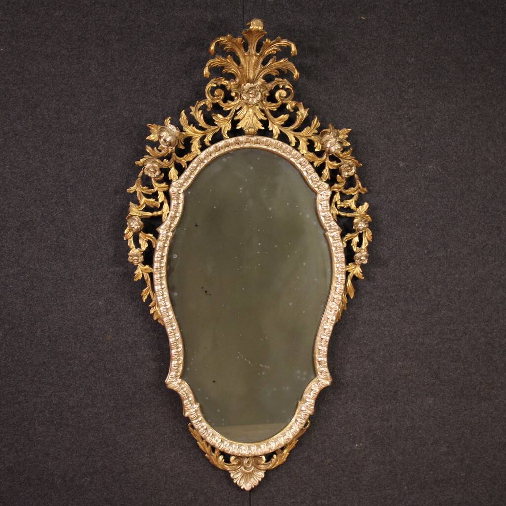 20th century Italian Louis XV style gilded mirror