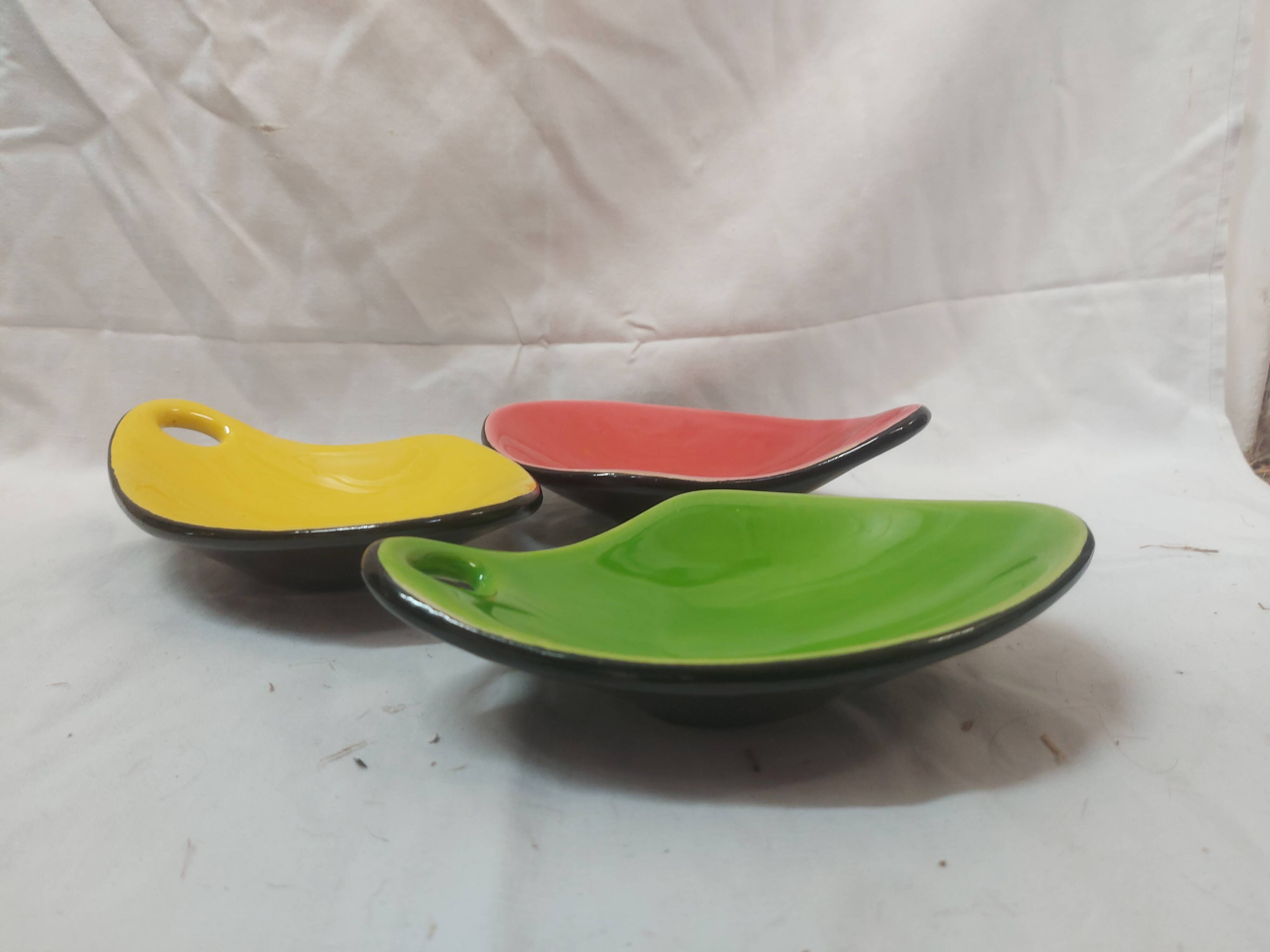Three ramekins, 1950s Glazed ceramic