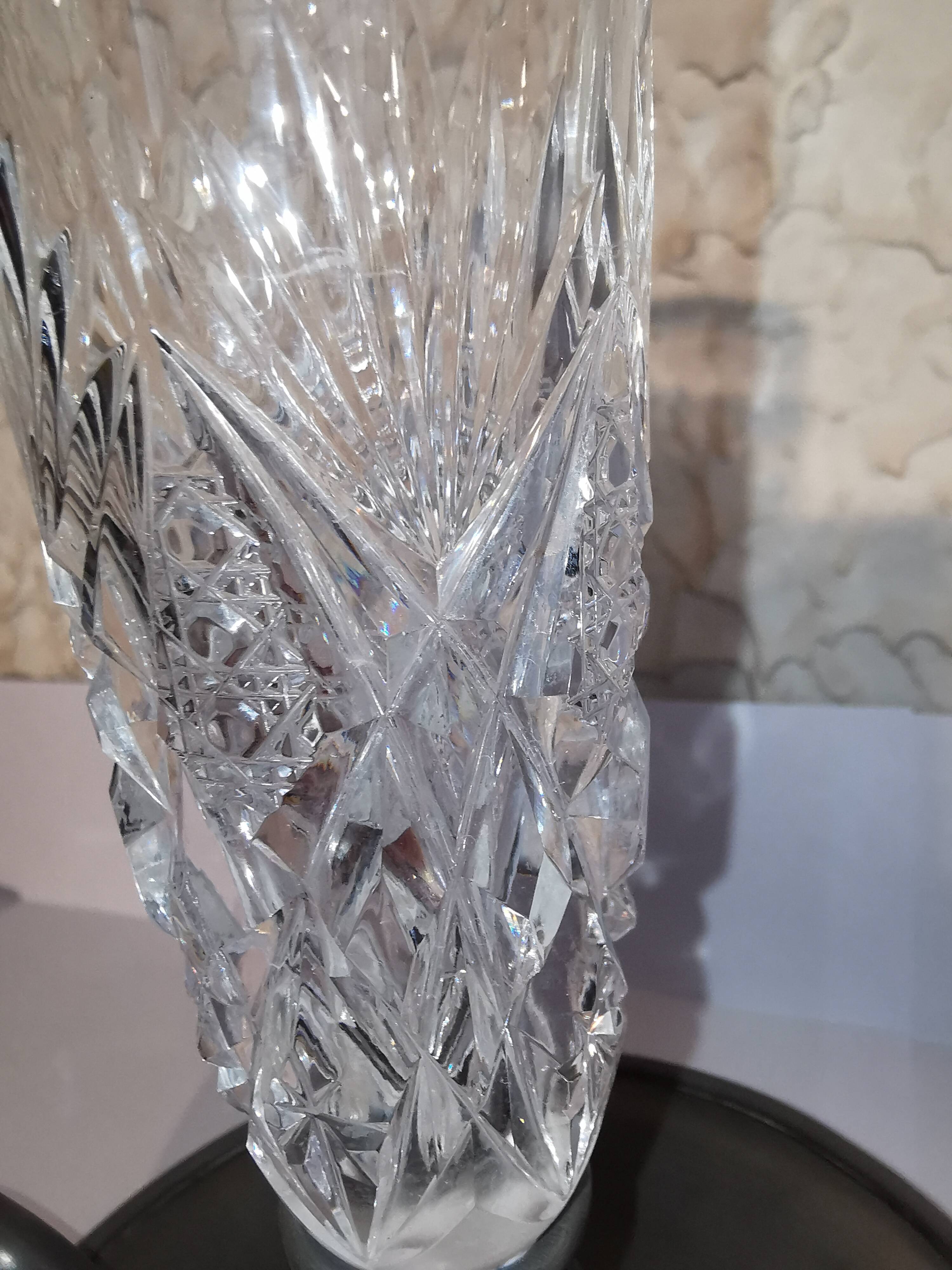 St. Louis tin and crystal cellar rat candlestick