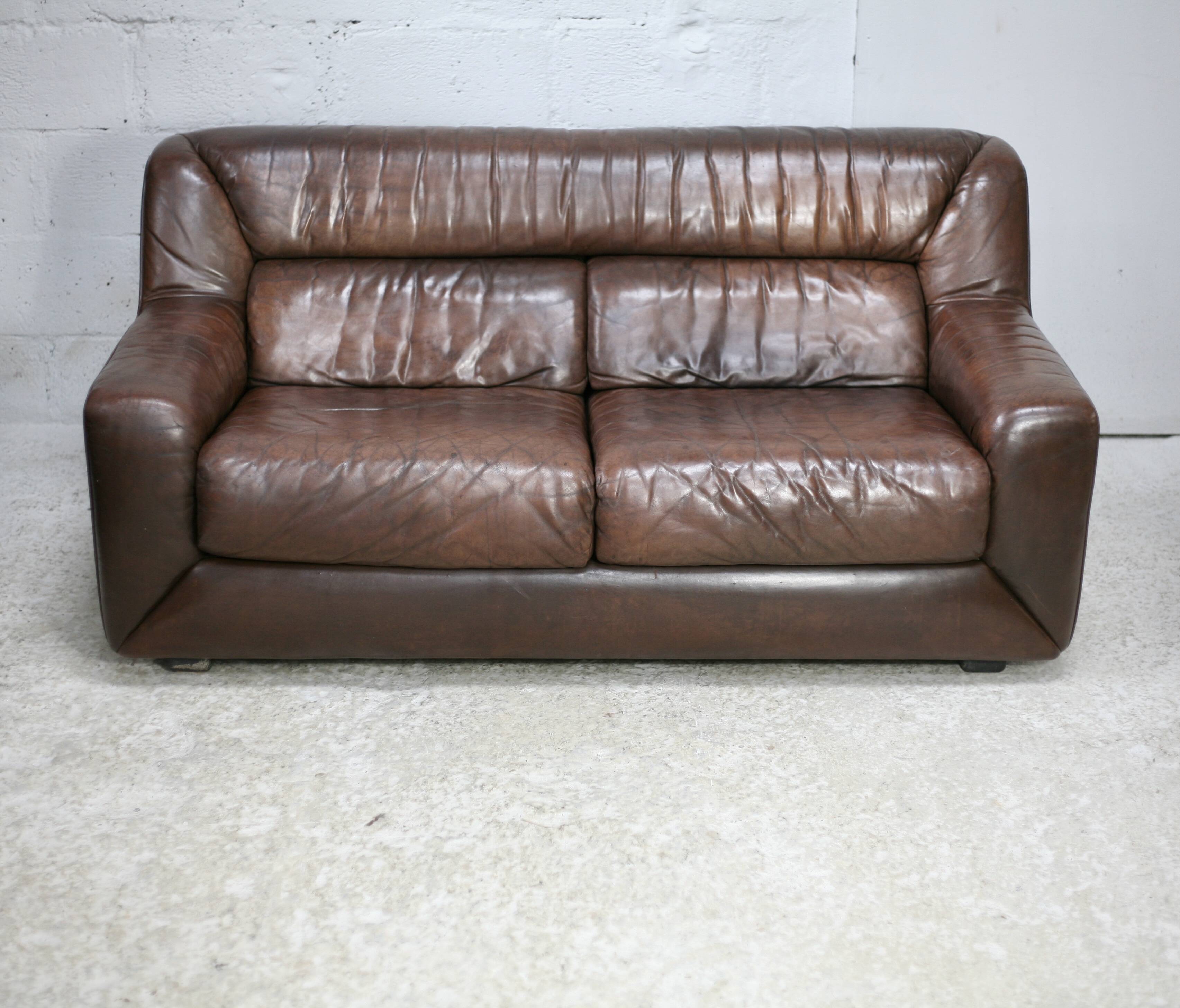 De Sede DS 43 sofa. 2 seats, leather, Switzerland, circa 1970
