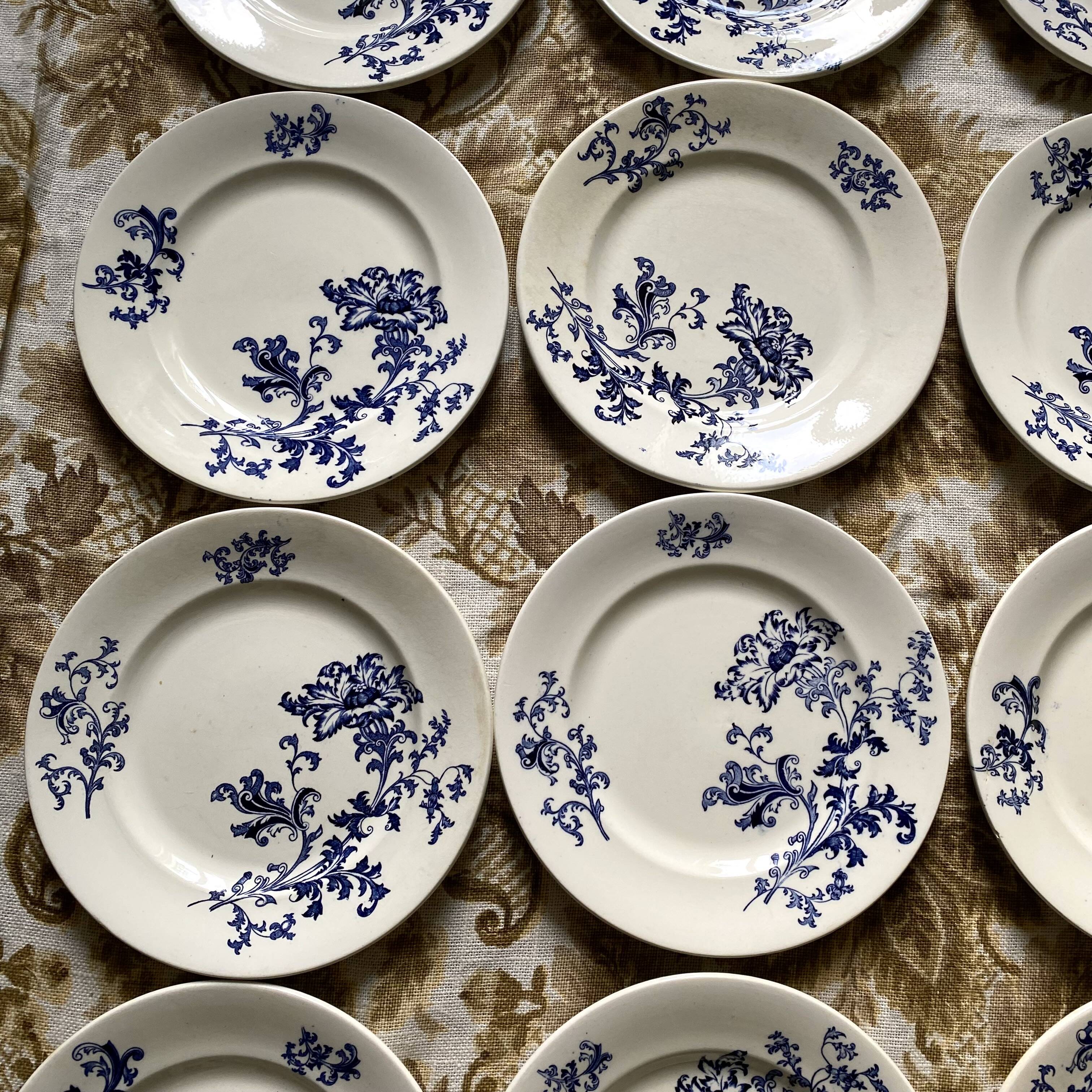 Sarreguemines ironstone flat plates, Damascus model