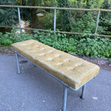 Individual leather and metal design bench