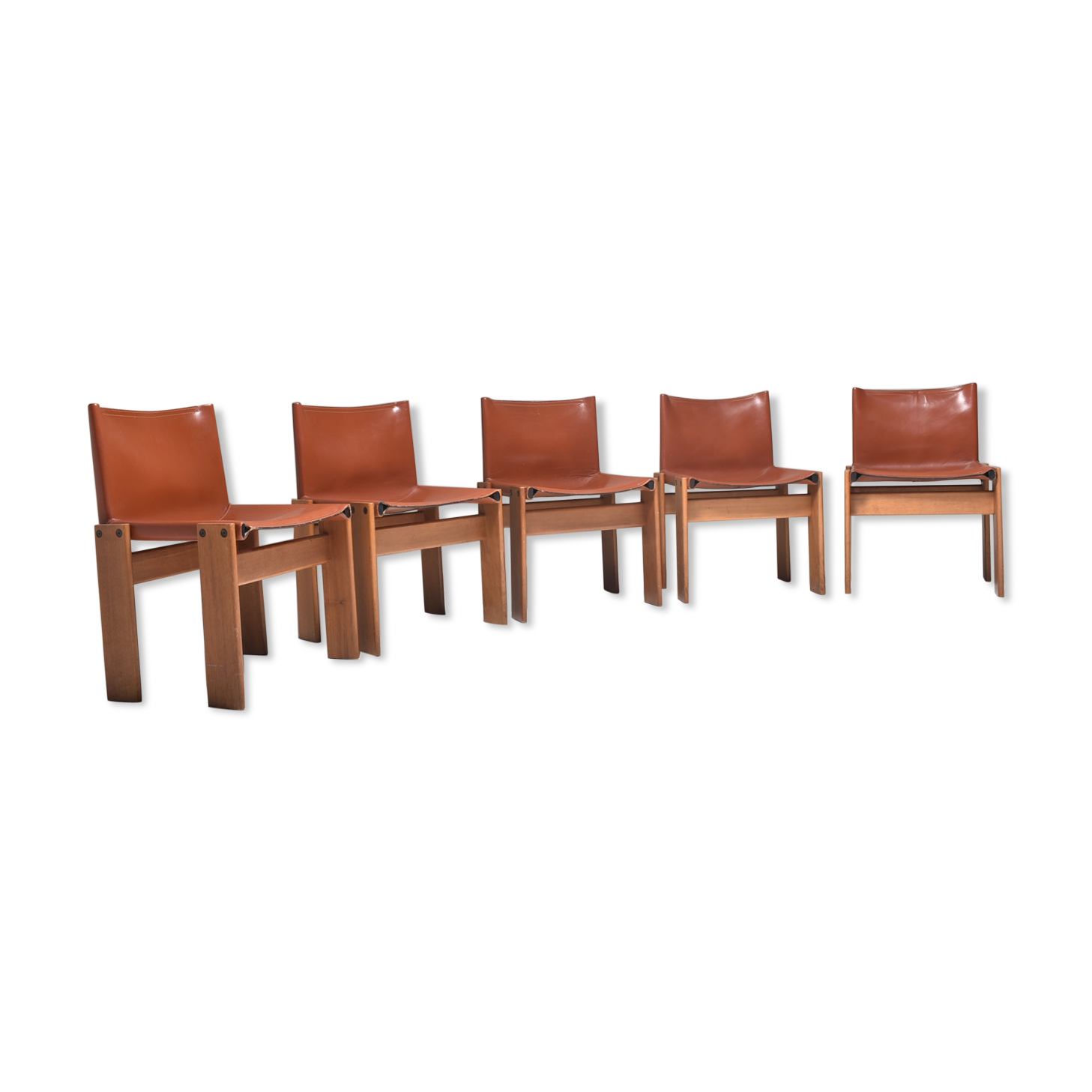 Set of 5 Monk chairs by Afra and Tobia Scarpa 1970