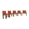 Set de 5 chaises Monk par Afra et Tobia Scarpa 1970