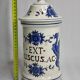 Apothecary pot "Ex. ruscus" decorated with Chimera decoration in glazed ceramic of St-Clément, 31 cm