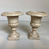 Pair of Medici cast iron planter vases