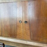 Art deco display cabinet in walnut and glass