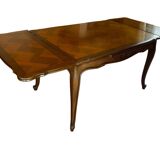 Table de style Louis XV chêne massif à rallonge