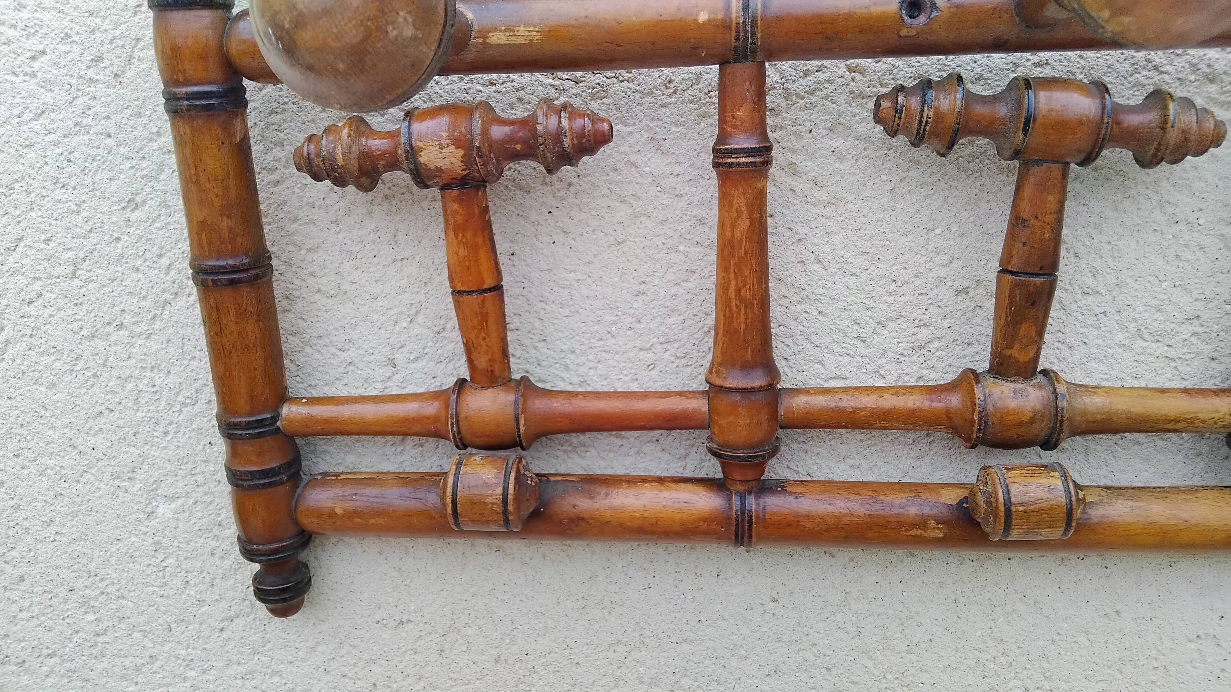 Antique wall coat rack imitation vintage bamboo