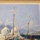 Tableau Huile sur Carton Paysage Grèce Marine - Signé René Marie Dujardin